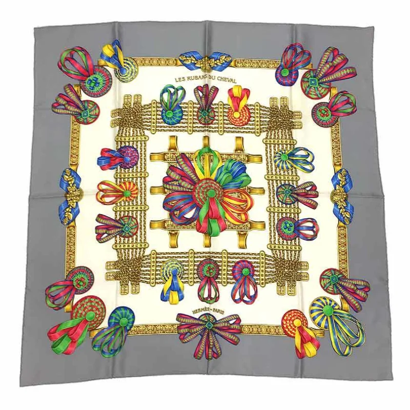 Hermes  ivory Silk Scarf (Pre-Owned)