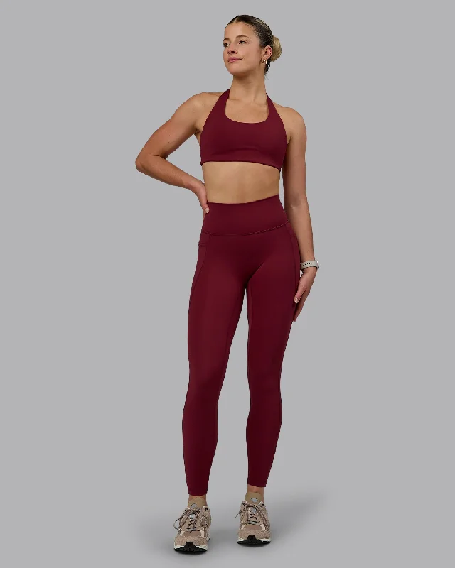 Fusion Full Length Leggings with Pockets - Cordovan