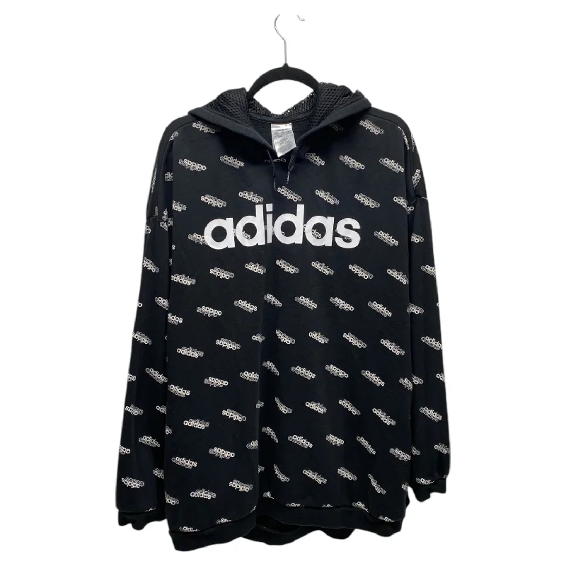 Sweatshirt Hoodie By Adidas In Black & White, Size: 2x