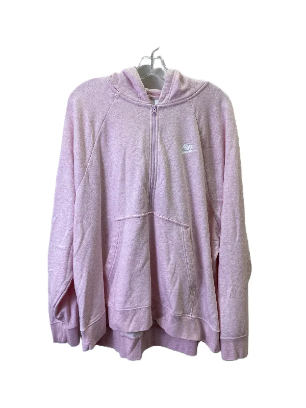 Sweatshirt Hoodie By Nike Apparel In Pink, Size: Xl