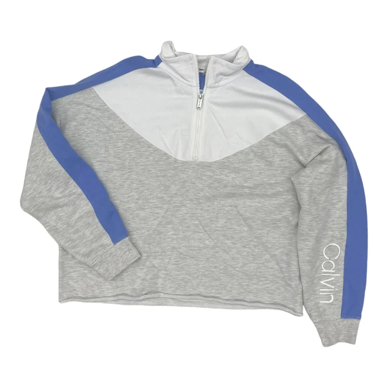 Sweatshirt Collar By Calvin Klein Performance In Blue & White, Size:L