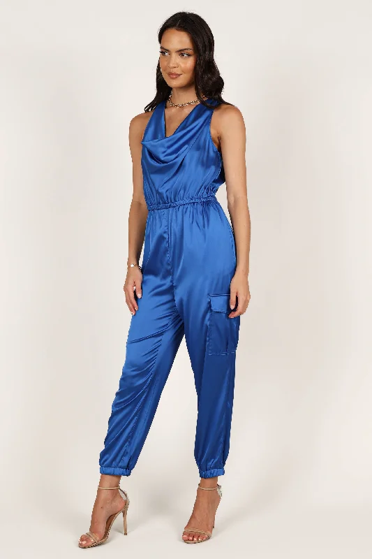 Jacinta Cowl Neck Jumpsuit - French Blue