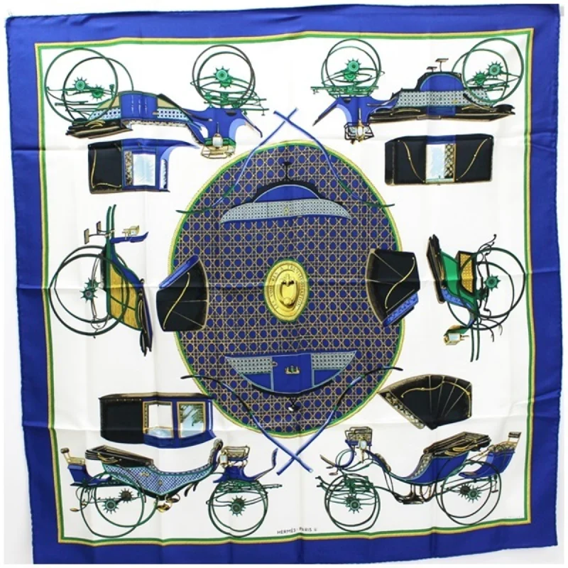 Hermes Navy  Silk Scarf (Pre-Owned)