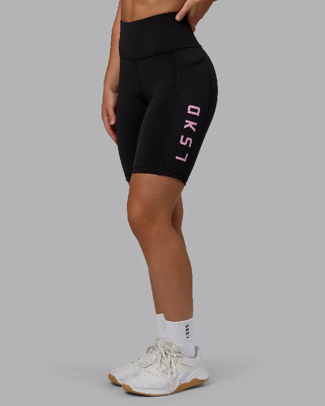 Rep Bike Shorts - Black-Bubblegum