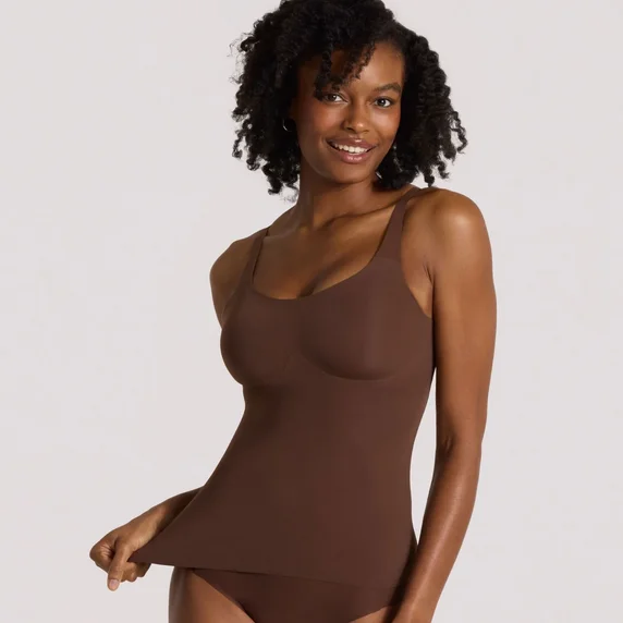 Structured Scoop Bra Tank Umber