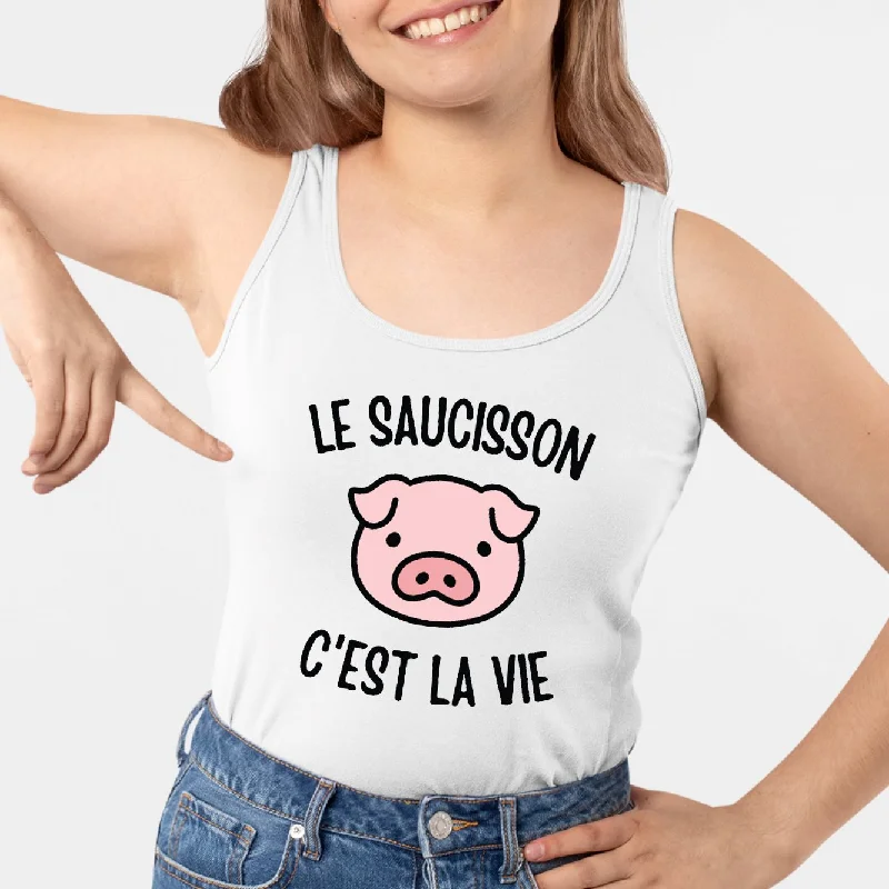 Débardeur Femme Le saucisson c'est la vie