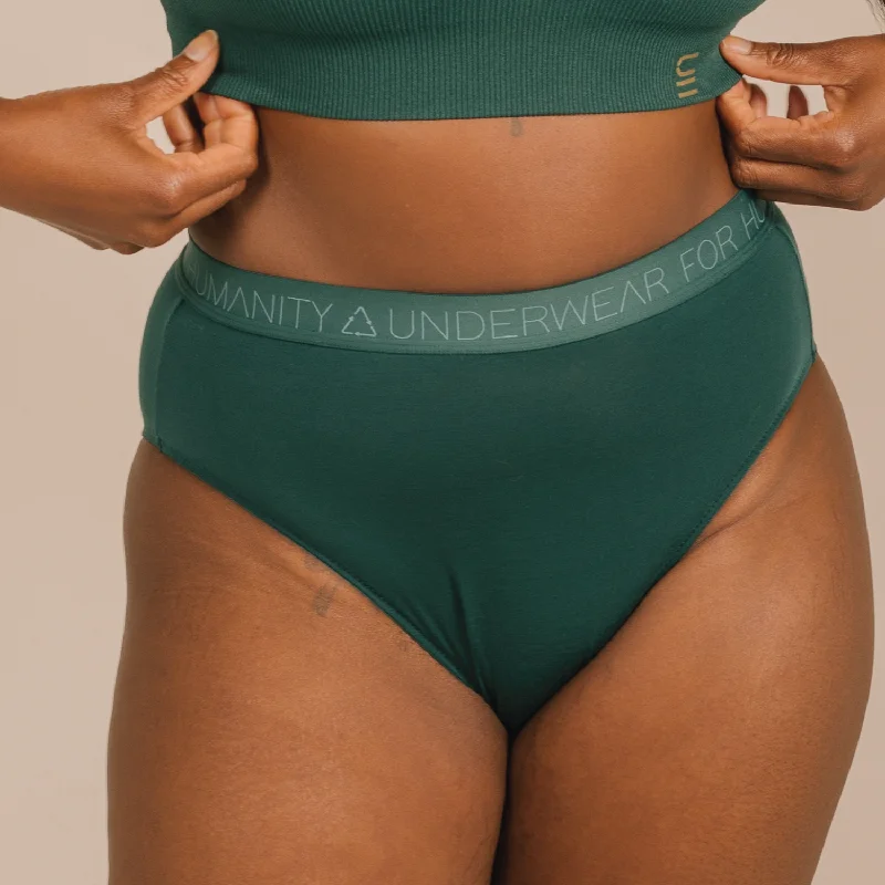 Tencel High Waist Brief with Logo Elastic - Atlantis