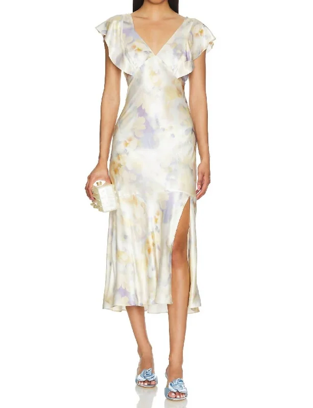 Dina Midi Dress In Diffused Blossom