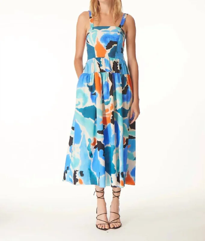 Julien Midi Dress In Matisse Print