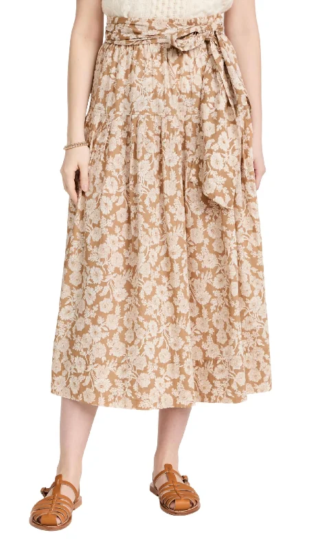 Highland Skirt In Oat Wild Brush Floral