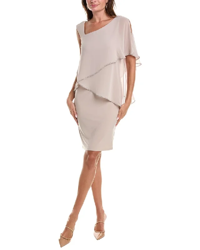 Joseph Ribkoff Chiffon Overlay Mini Dress