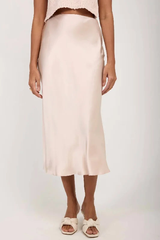 Miranda Midi Silk Skirt In Lunar