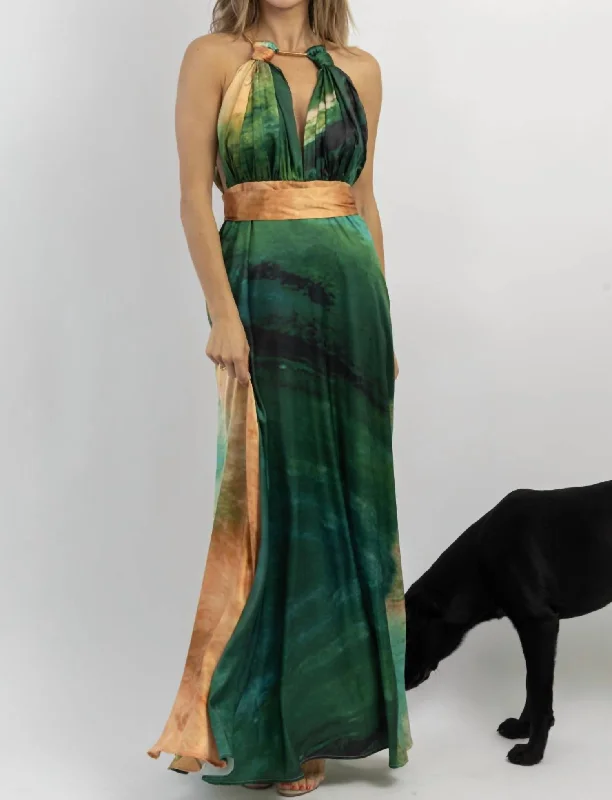 Cabana Chain Maxi Dress In Olive