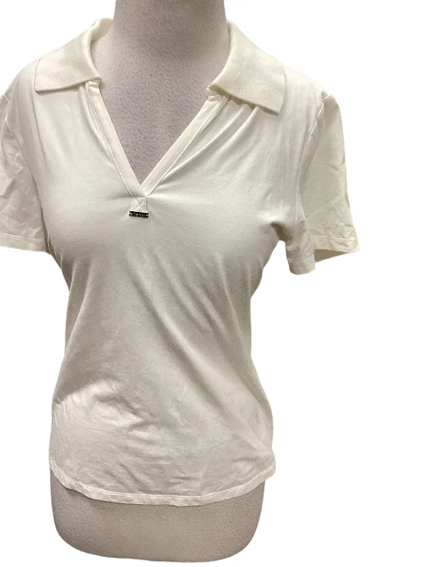 Cream Top Short Sleeve Dkny, Size L