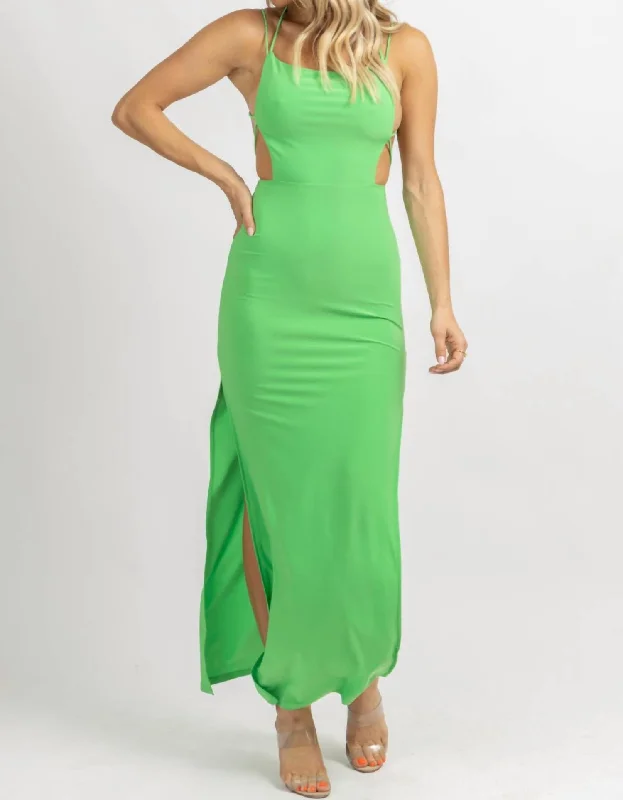 Envy Strappy Back Maxi Dress In Green