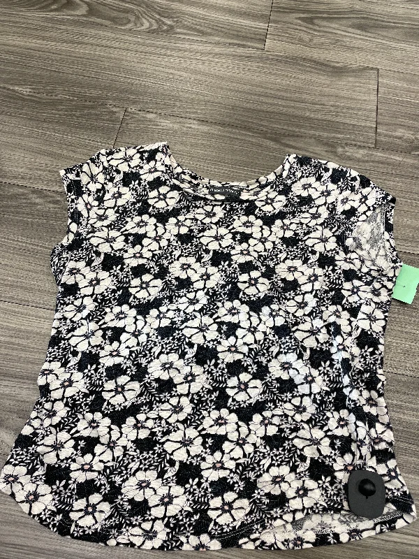 Floral Print Top Short Sleeve Chelsea And Theodore, Size L