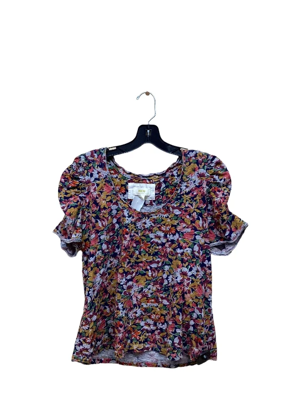 Floral Print Top Short Sleeve Maeve, Size L