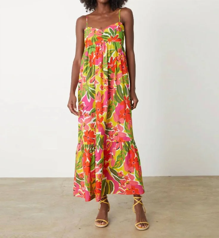 Kayla Printed Maxi Dress In Aloha