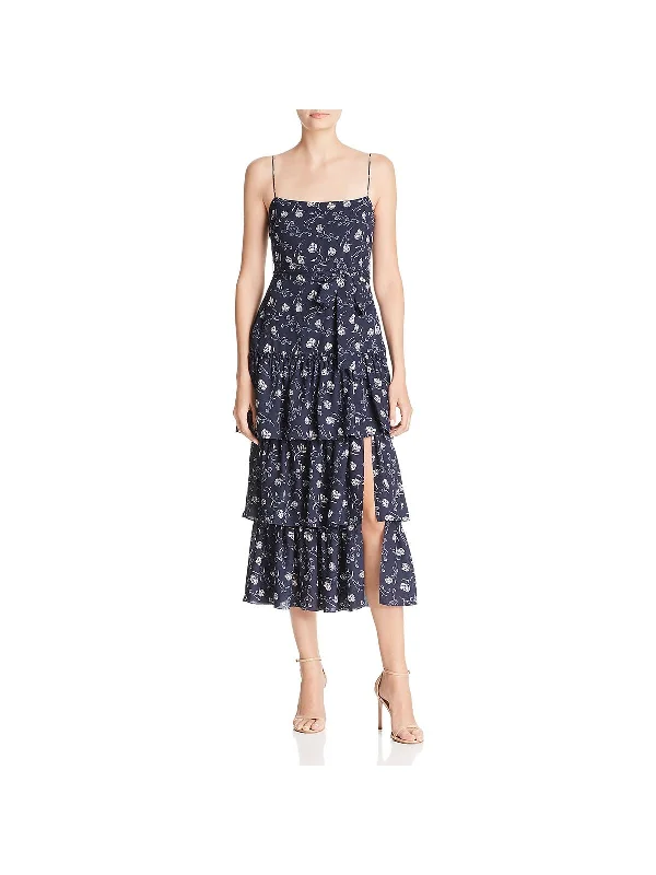 Maisie Womens Floral Tiered Maxi Dress