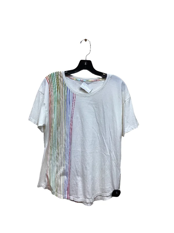 Rainbow Print Top Short Sleeve Anthropologie, Size M