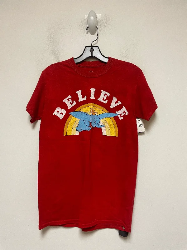 Red Top Short Sleeve Basic Walt Disney, Size Xs