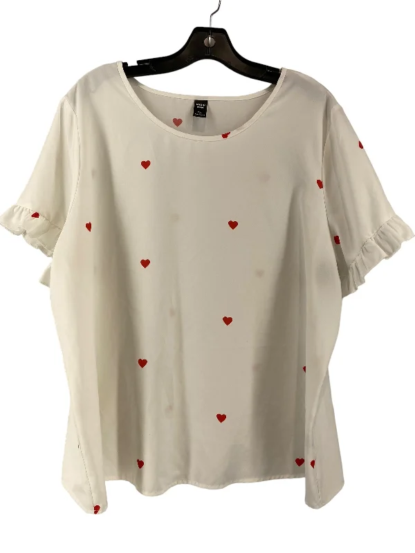 White Top Short Sleeve Shein, Size 2x