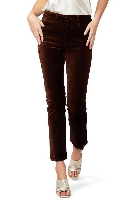 Cindy Velvet Jean In Chicory Coffee