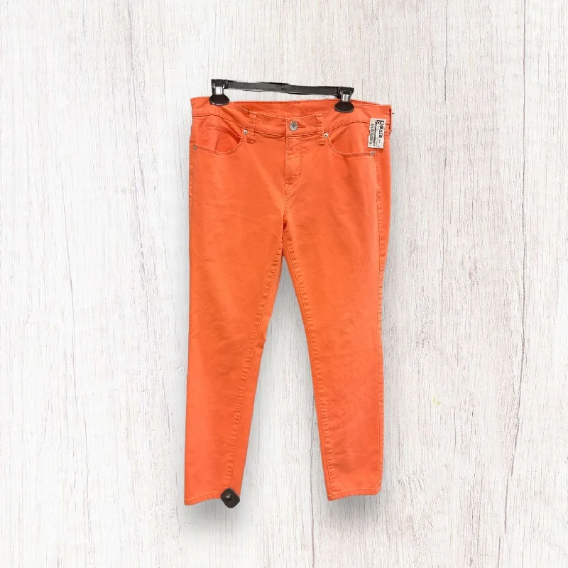 Orange Denim Jeans Skinny Jcp, Size 14petite