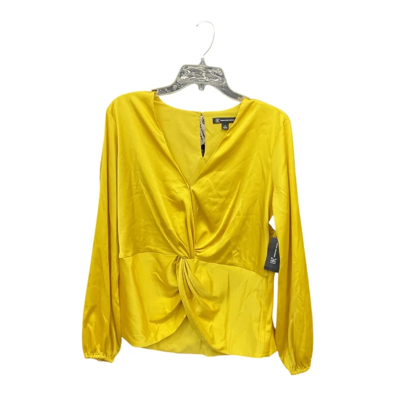 Top Long Sleeve By Inc In Yellow, Size: 12