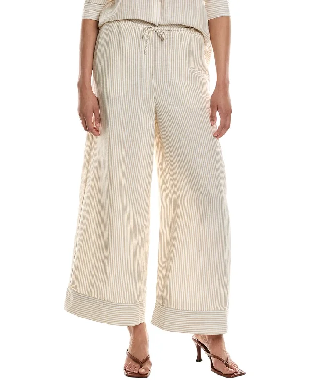 Onia Air Linen-Blend Wide Leg Drawstring Pant