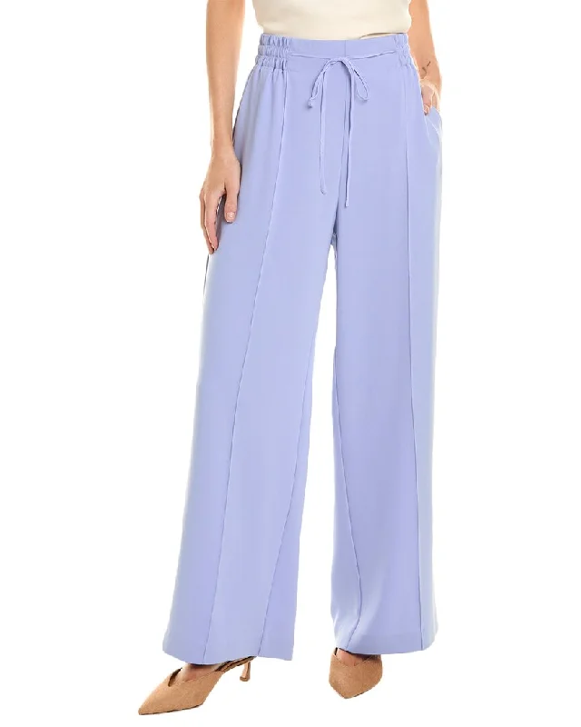 Oscar de la Renta Tie Waist Silk-Blend Pant