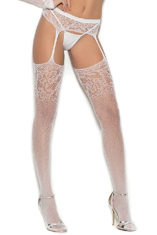 Classic White Crochet Suspenderhose