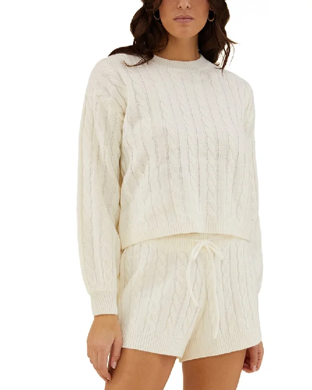 Rachel Parcell Boxy Cable Crew Top